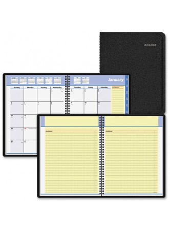 Julian - Monthly - 1 Year - January 2016 till December 2016 1 Month Double Page Layout - 8.25" x 10.88" - Wire Bound - Black - Synthetic Leather - aag760605